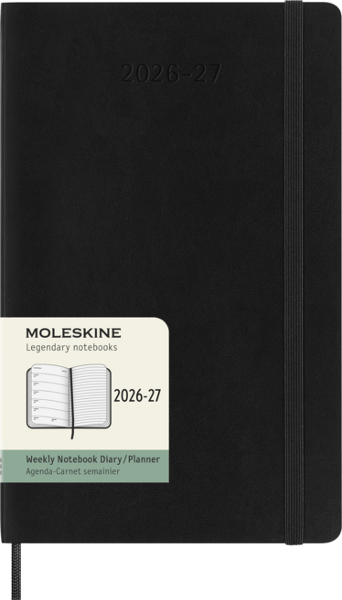 MOLESKINE 經典週記本 18個月 軟封面日誌, 黑色, 1個