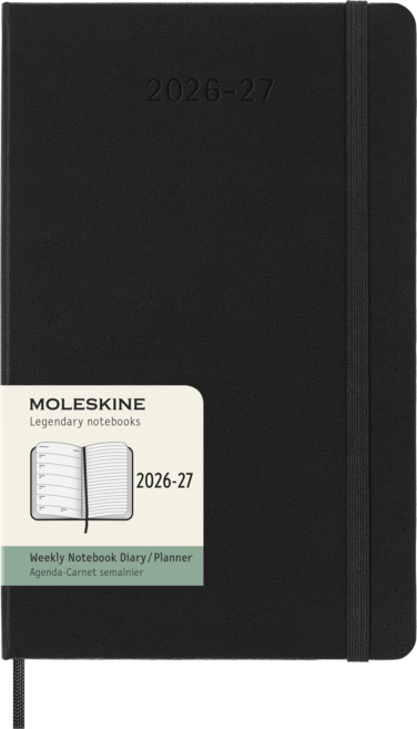 MOLESKINE 經典週記本 18個月 硬殼日記本, 黑色, 1個