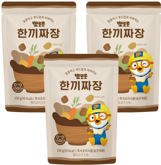 어니스트에프엔비 뽀로로 한끼 짜장, 150g, 3개