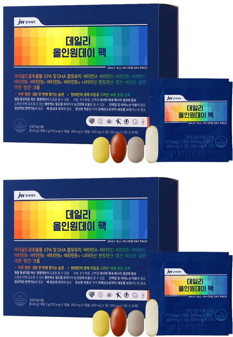 JW중외제약 데일리 올인원데이 팩, 60g, 2개