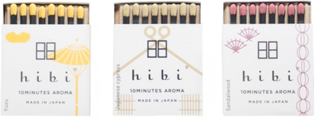 hibi 薰香3入禮盒組 24入, 檜木 + 檀香 + 柚子