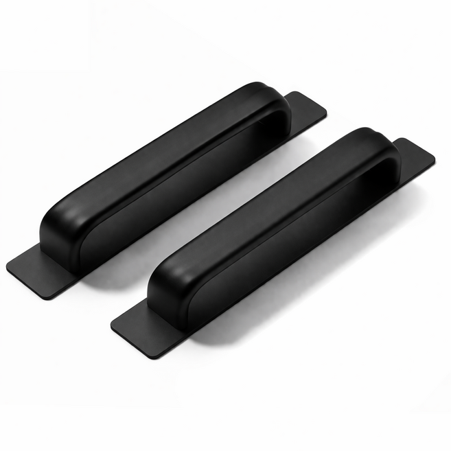 이고다 모노핸들 초강력 무타공 알루미늄 베란다 손잡이, 매트 블랙, 2개