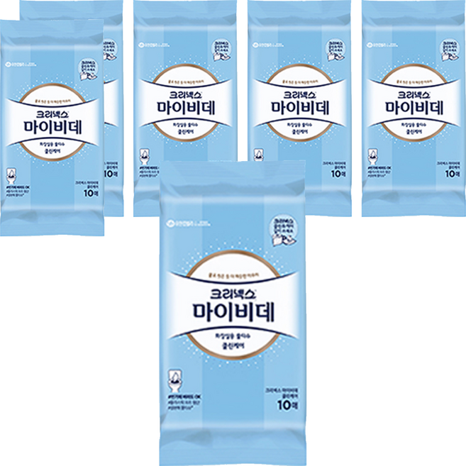 마이비데 클린케어 화장실용 비데물티슈 휴대형, 55g, 10매, 6개