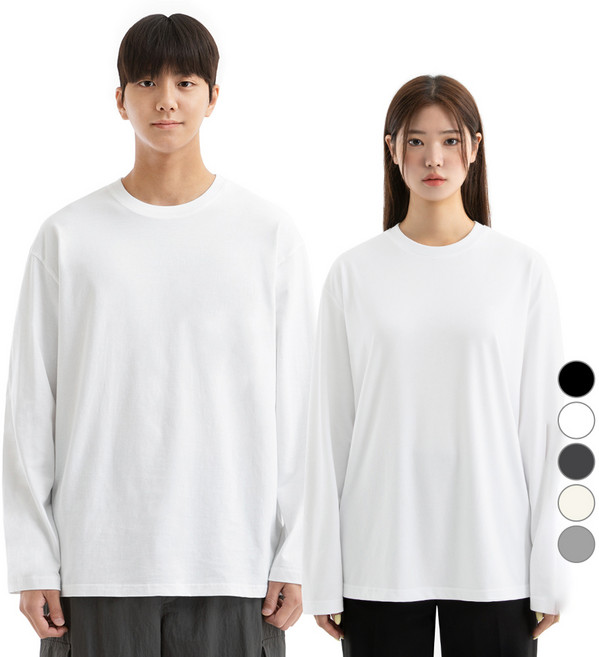 네이븐 남녀공용 20수 루즈핏 긴팔티 NAB8T1