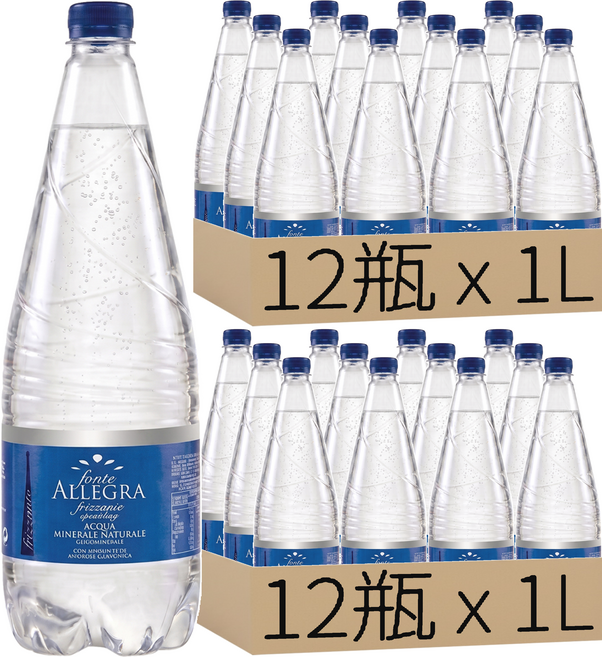 FONTE ALLEGRA 亞莉佳 氣泡礦泉水, 1L, 24瓶