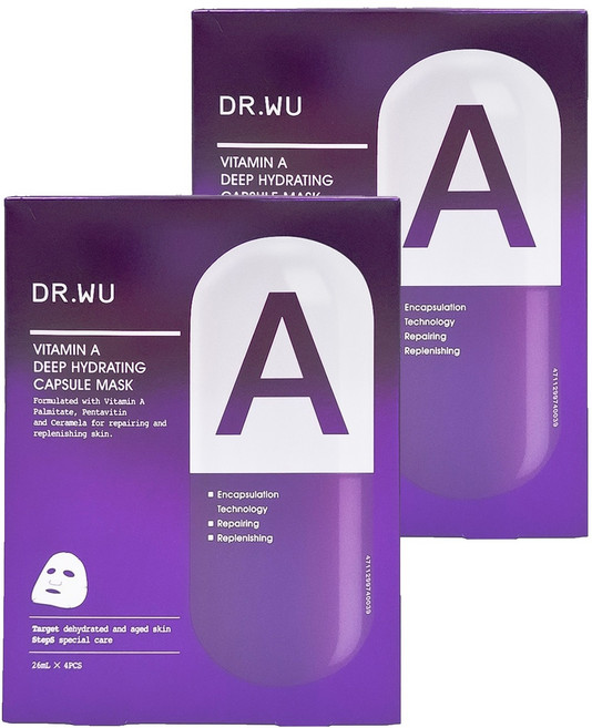 DR.WU 達爾膚 維他命A保濕修復膠囊面膜, 4片, 2盒