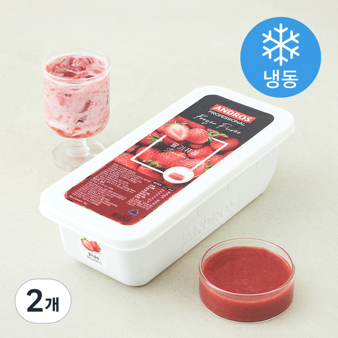 안드로스 딸기 퓨레 (냉동), 2개, 1kg