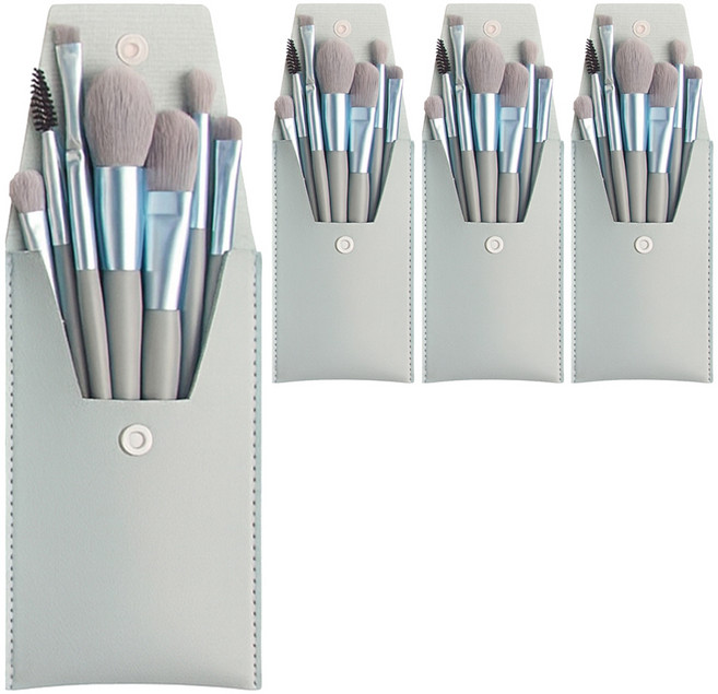 쭈니즈 메이크업 브러쉬 립 아이 블러셔 쉐딩 파우더 미니 브러쉬세트, 진파랑, 4개