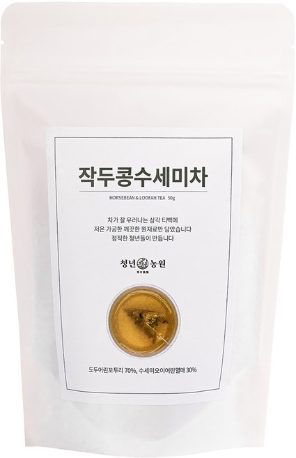 청년농원 저온가공 작두콩수세미차 삼각티백, 1g, 50개입, 1개