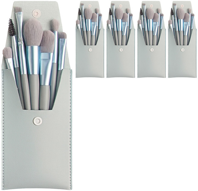 쭈니즈 메이크업 브러쉬 립 아이 블러셔 쉐딩 파우더 미니 브러쉬세트, 진파랑, 5개