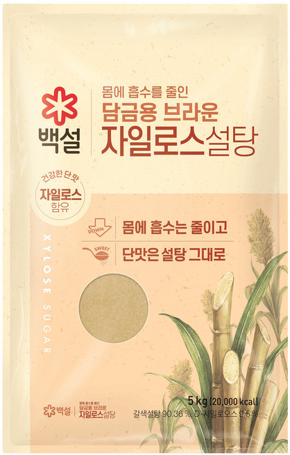 백설 담금용 브라운 자일로스 설탕, 5kg, 1개