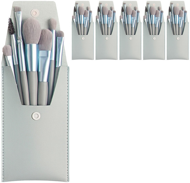 쭈니즈 메이크업 브러쉬 립 아이 블러셔 쉐딩 파우더 미니 브러쉬세트, 진파랑, 6개