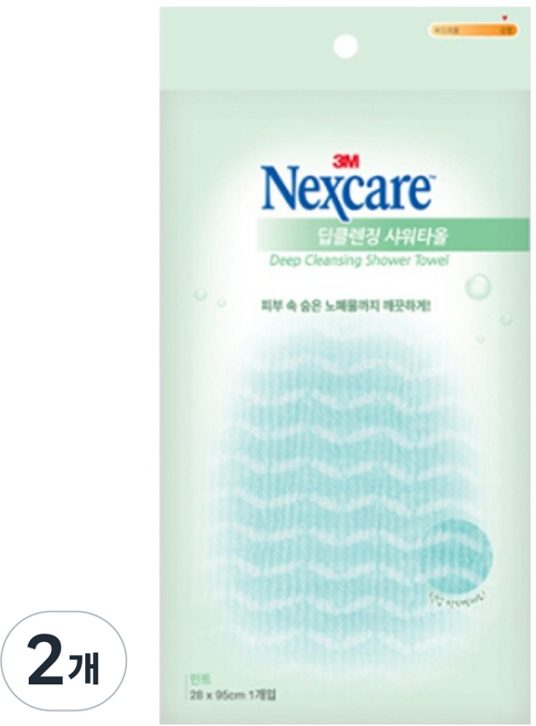 넥스케어 딥클렌징 샤워타올, 민트, 1개입, 2개