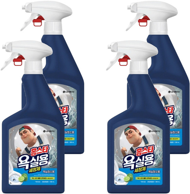 홈스타 욕실용 세정제 라임바질향, 900ml, 4개