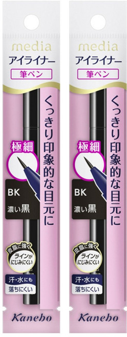 media 媚點 台灣公司貨 持久液體眼線筆 極細, BK-1, 2支