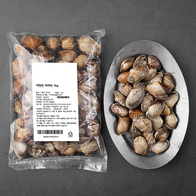 바다자리 자연산 바지락, 1kg, 1개