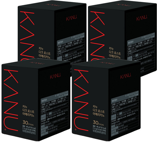 카누 다크 로스트 아메리카노 원두커피스틱, 1.6g, 30개입, 4세트