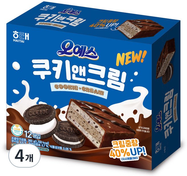 해태제과 오예스 쿠키앤크림, 30g, 48개