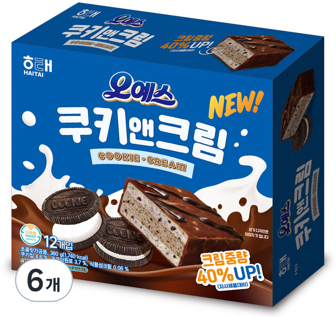 해태제과 오예스 쿠키앤크림, 30g, 72개