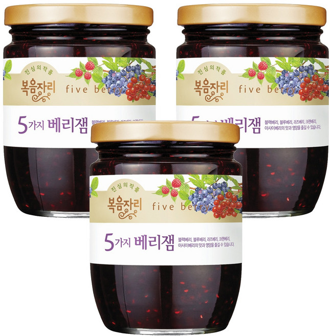 복음자리 5가지 베리잼, 350g, 3개