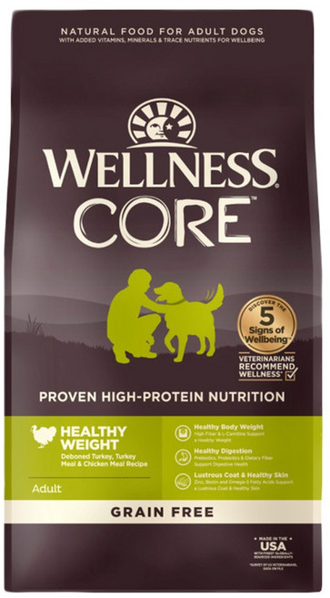 WELLNESS 寵物健康 成犬用 CORE無穀低卡乾飼料, 火雞肉, 24lb, 1袋