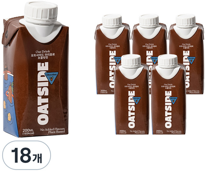 OATSIDE 歐特賽 可可燕麥植物奶, 200ml, 18瓶
