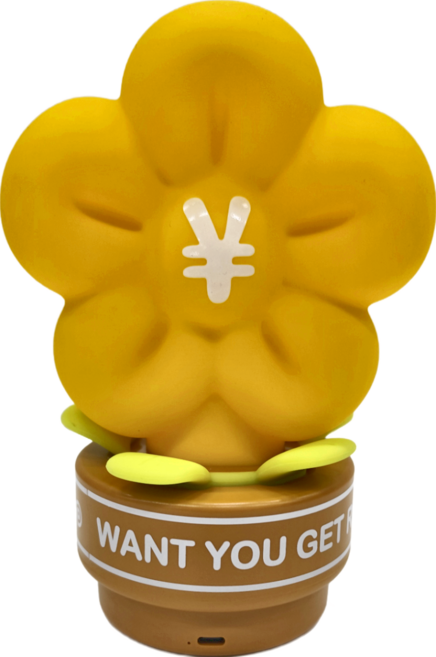 西格傢飾 小夜燈 尺寸13x10x20cm 額定功率2W 台灣製, 招財有錢花 黃色