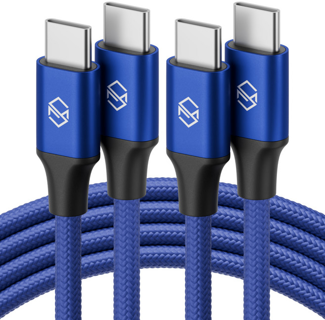 신지모루 C to C PD 고속충전 케이블 60W, 2m, 블루, 2개