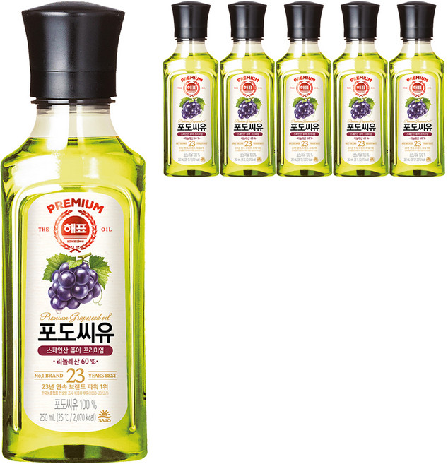 포도씨유, 250ml, 6瓶