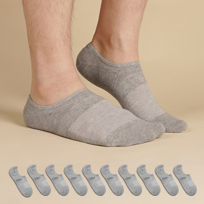 삭피엔스 남성용 빅사이즈 벗겨지지 않는 발등 덮는 페이크삭스 10켤레