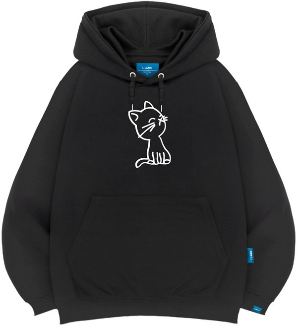 엘라모 기모H 고양이 후드티