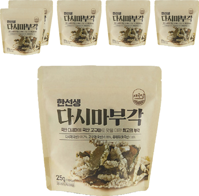 채곡당 한선생 다시마부각, 25g, 6개