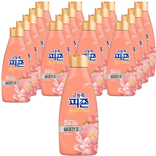 피죤 시그니처 실내건조 고농축 섬유유연제 라 피에스타 본품, 1L, 18개