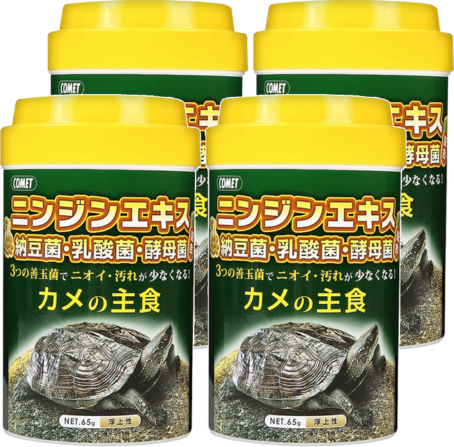 COMET 可美多 紅蘿蔔納豆菌澤龜飼料, 65g, 4罐