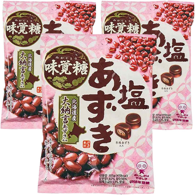 유하미카쿠토 시오 아주끼 팥 캔디, 105g, 3개