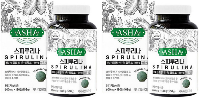 아샤 스피루리나 3개월분 108g, 180정, 2개