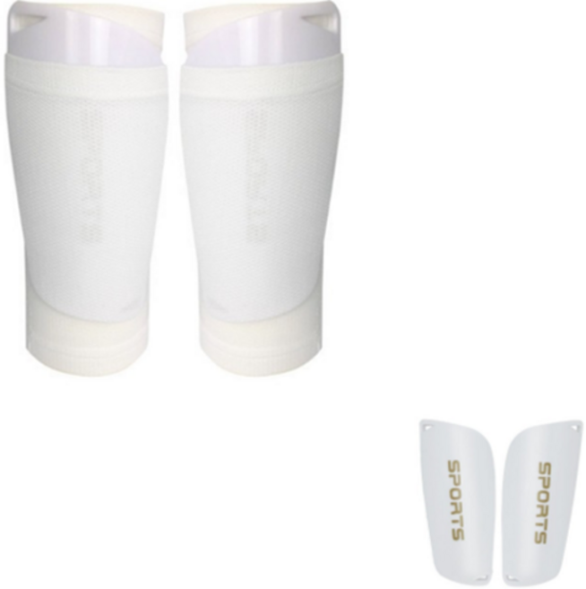 씨에스소울 스포츠 축구 풋살 포켓 일체형 정강이 슬리브 + 암살자 정강이 보호 신가드 세트, 화이트, 1개