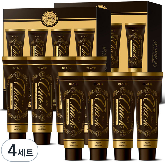 아케이 리빙 블랙 차크치약 4개입, 400g, 4세트