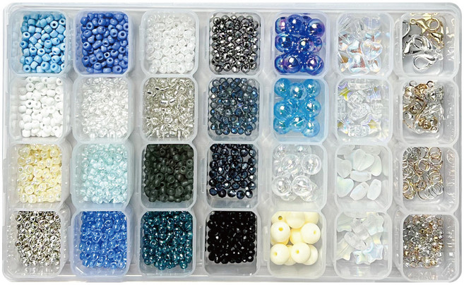 리니팜 28칸 프리미엄 비즈 공예 키트, 오션, 1세트