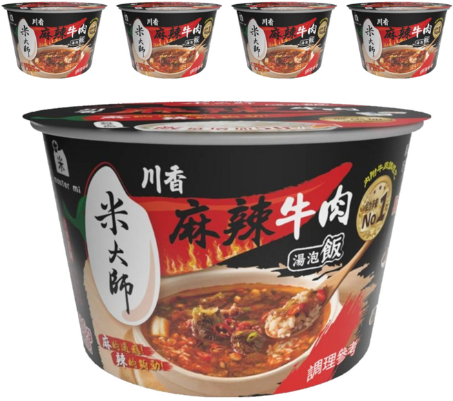 master mi 米大師 湯泡飯 川香麻辣牛肉, 5個, 230g
