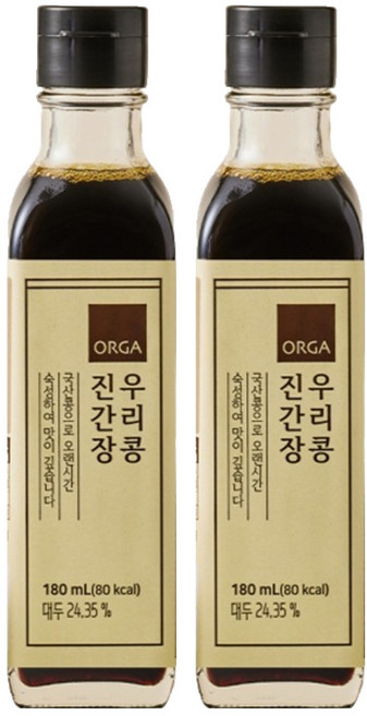 올가홀푸드 우리콩 진간장, 180ml, 2개