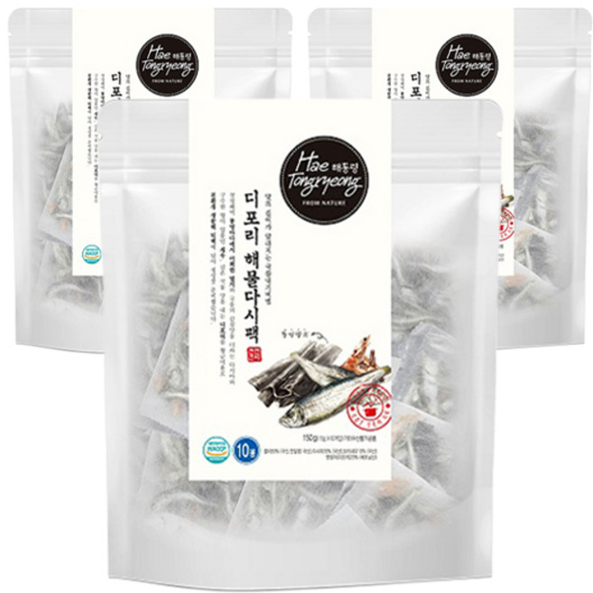 해통령 디포리해물 다시팩 10p, 150g, 3개