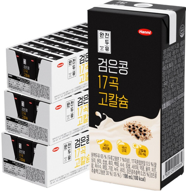 완전두유 검은콩 17곡 고칼슘, 190ml, 72개