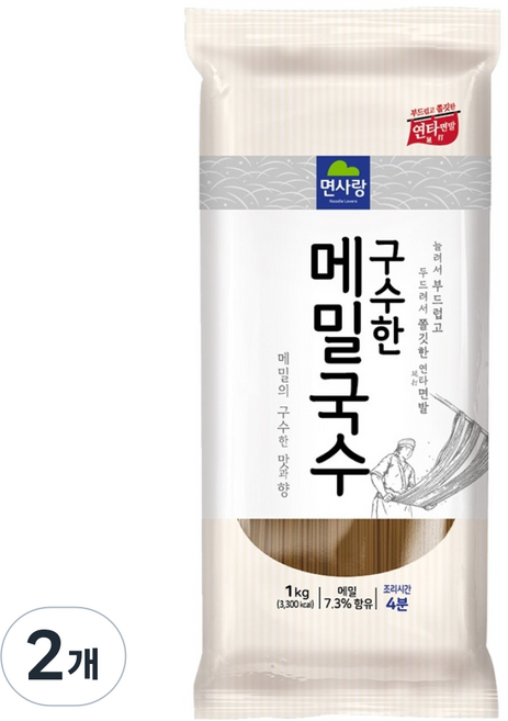 면사랑 구수한 메밀국수, 1kg, 2개