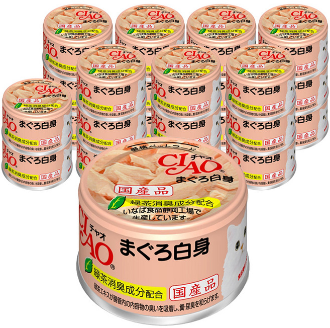 챠오츄르 고양이 화이티캔, 참치흰살, 85g, 24개