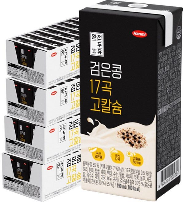 한미 완전두유 검은콩 17곡 고칼슘, 190ml, 96개
