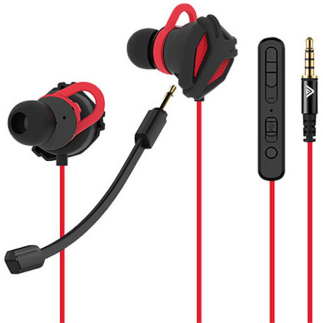 사운드판다 10mm 다이나믹 드라이버 게이밍 이어폰 + Y잭 세트 SPE-G9 Light 레드