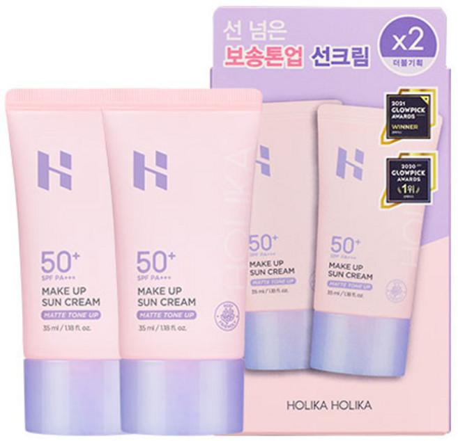 홀리카홀리카 메이크업 선크림 SPF50+ PA+++, 35ml, 2개