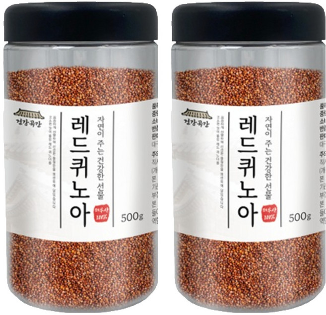 건강곡간 페루산 레드퀴노아 통, 500g, 2개