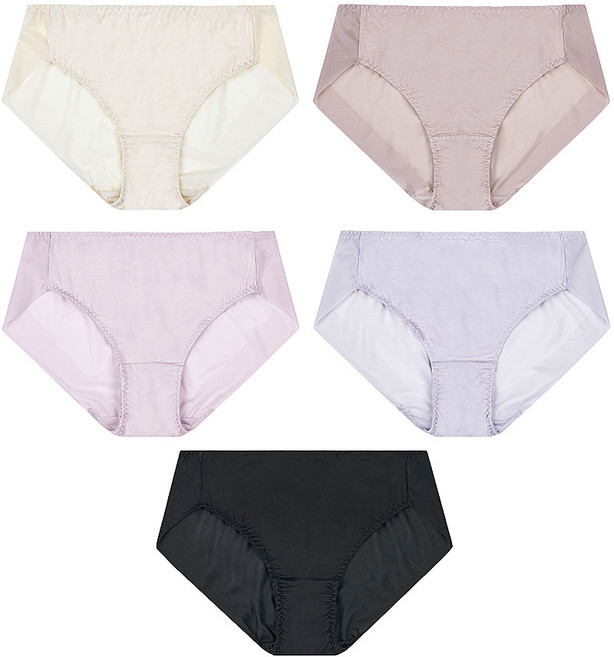 디에스도씨 여성용 통기성 모달 노라인 햄팬티 D-2504 5종 세트